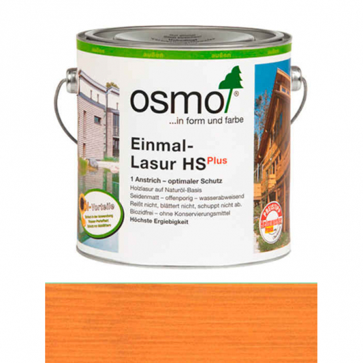 Одношарова лазур Osmo Einmal-Lasur HS plus 9235 червоний кедр прозоре шовковисто-матове