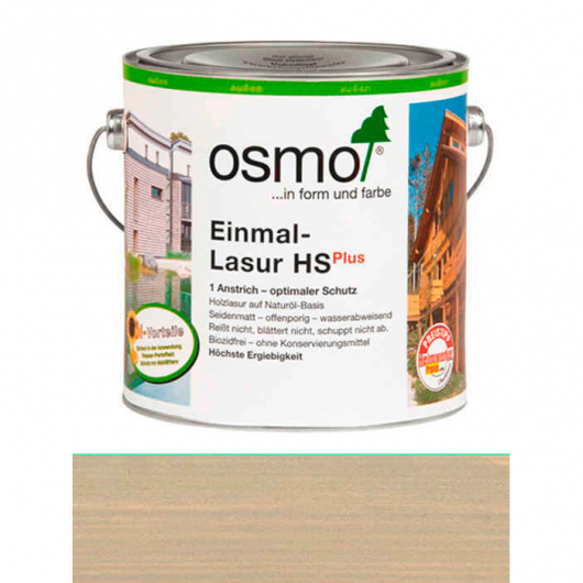 Одношарова лазур Osmo Einmal-Lasur HS plus 9203 сірий базальт прозоре шовковисто-матове