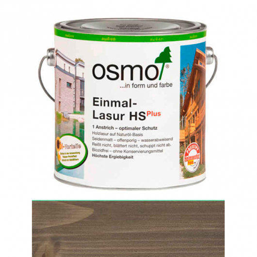 Одношарова лазур Osmo Einmal-Lasur HS plus 9207 сірий кварц прозоре шовковисто-матове