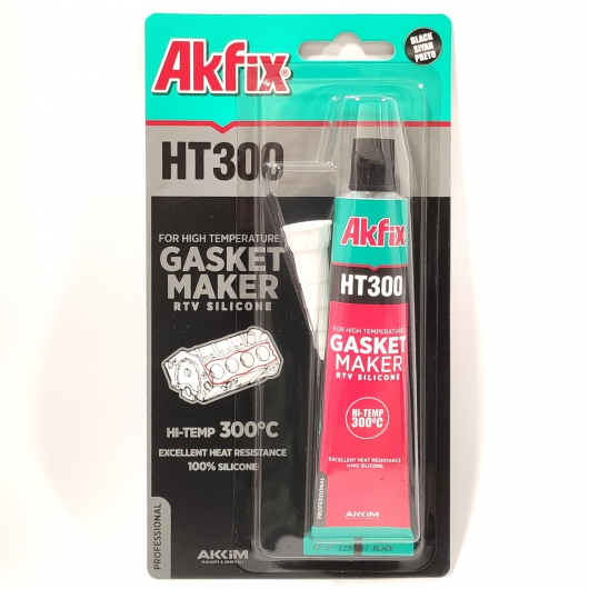 Термостійкий силіконовий герметик Akfix HT300°С чорний 50 г. - интернет-магазин tricolor.com.ua