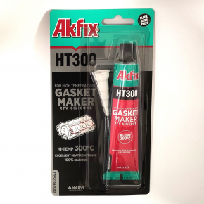 Термостійкий силіконовий герметик Akfix HT300°С чорний 50 г. - изображение 3 - интернет-магазин tricolor.com.ua