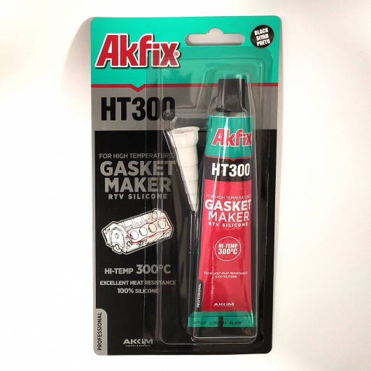 Термостійкий силіконовий герметик Akfix HT300°С чорний 50 г. - изображение 3 - интернет-магазин tricolor.com.ua