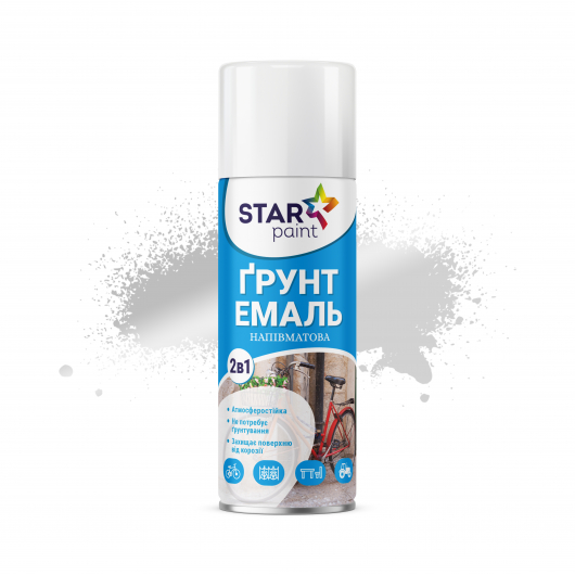 Аерозольна грунт-емаль 2в1 Star Paint 20 срібляста - интернет-магазин tricolor.com.ua