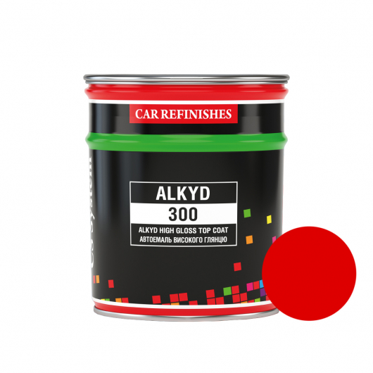 Автоэмаль CS System Alkyd 300 алкидная Красная (0,8 л)