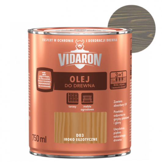 Масло для деревини Vidaron Olej do drewna D05 сірий антрацит - интернет-магазин tricolor.com.ua