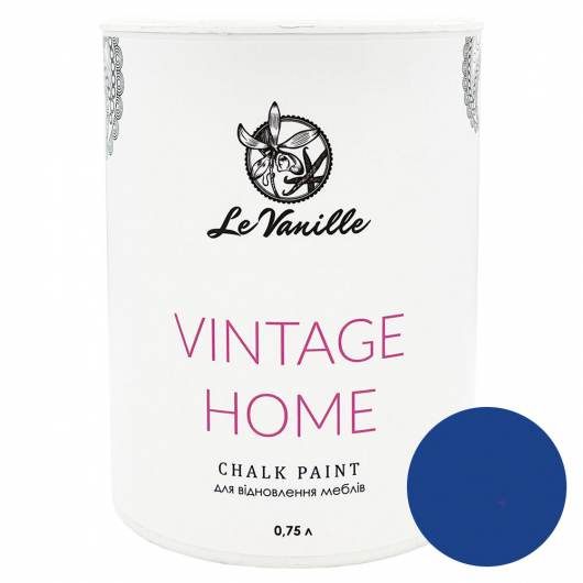 Крейдяна фарба Le Vanille Vintage Home Темно-синя 14 - интернет-магазин tricolor.com.ua