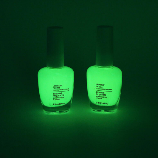 Светящийся люминесцентный лак для ногтей AcmeLight 16 мл зеленое свечение - изображение 2 - интернет-магазин tricolor.com.ua