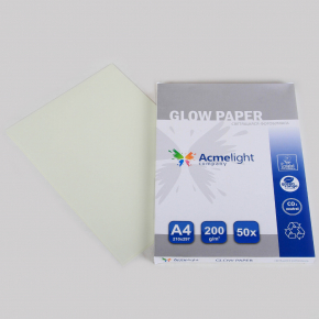 Светящаяся люминесцентная бумага А5 AcmeLight зеленое свечение - изображение 2 - интернет-магазин tricolor.com.ua