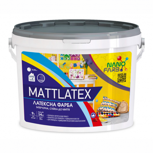 Інтер'єрна акрилова латексна фарба (що миється) Mattlatex Nanofarb База A - изображение 4 - интернет-магазин tricolor.com.ua