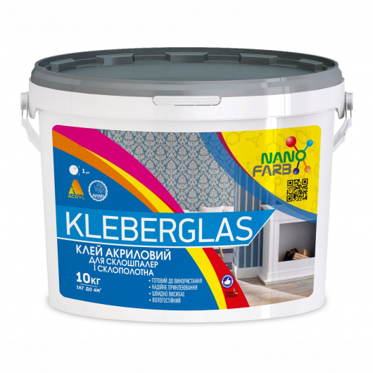 Клей для стеклообоев и стеклохолста Kleberglas Nanofarb - изображение 4 - интернет-магазин tricolor.com.ua
