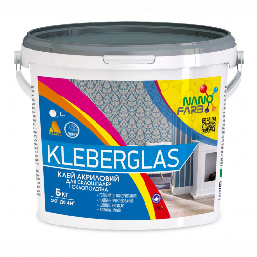 Клей для стеклообоев и стеклохолста Kleberglas Nanofarb - изображение 3 - интернет-магазин tricolor.com.ua