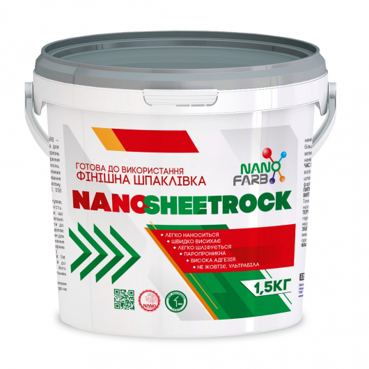 Шпаклевка финишная виниловая Nanosheetrock Nanofarb - интернет-магазин tricolor.com.ua