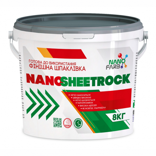Шпаклевка финишная виниловая Nanosheetrock Nanofarb - изображение 3 - интернет-магазин tricolor.com.ua