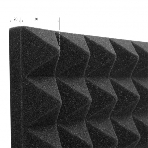 Акустична панель Піраміда 50 мм 50х50 см A4Sound EchoFom Стандарт чорний графіт - изображение 2 - интернет-магазин tricolor.com.ua