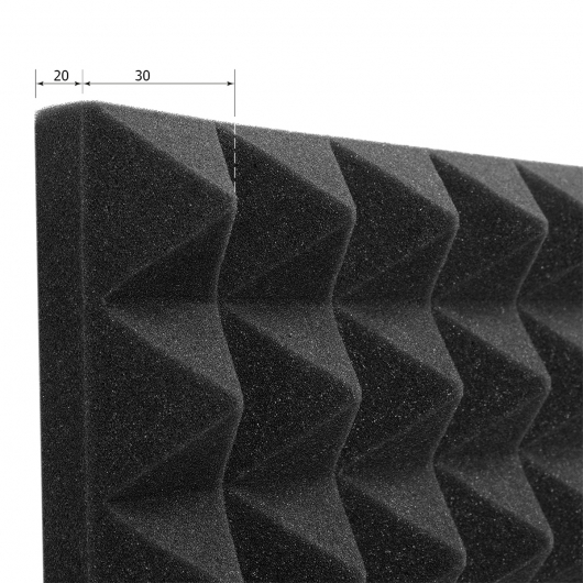 Акустическая панель Пирамида 50 мм 50х50 см A4Sound EchoFom Стандарт черный графит - изображение 2 - интернет-магазин tricolor.com.ua