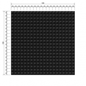 Акустична панель Піраміда 50 мм 100х100 см A4Sound EchoFom Стандарт чорний графіт - изображение 2 - интернет-магазин tricolor.com.ua