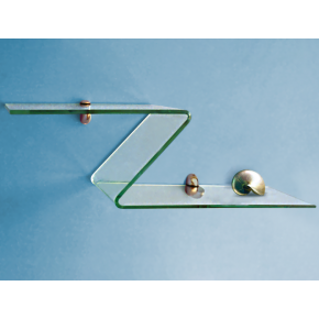 Скляна полиця у формі Z безбарвна, без кріплення (10/120 мм)