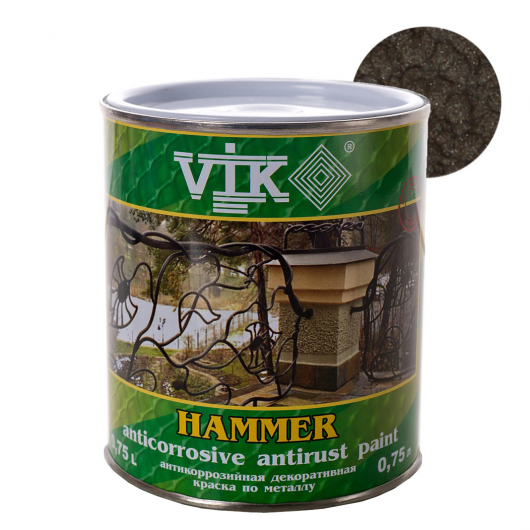 Фарба для металу Vik Hammer Темно-коричнева молоткова - интернет-магазин tricolor.com.ua
