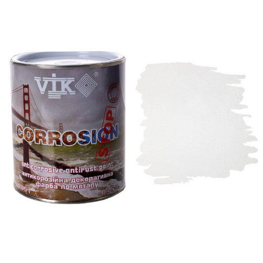 Фарба для металу Vik Corrosion Біла Матова Антикорозійна - интернет-магазин tricolor.com.ua