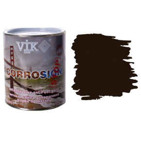 Краска для металла Vik Corrosion Темно-коричневая Матовая Антикоррозионная - интернет-магазин tricolor.com.ua