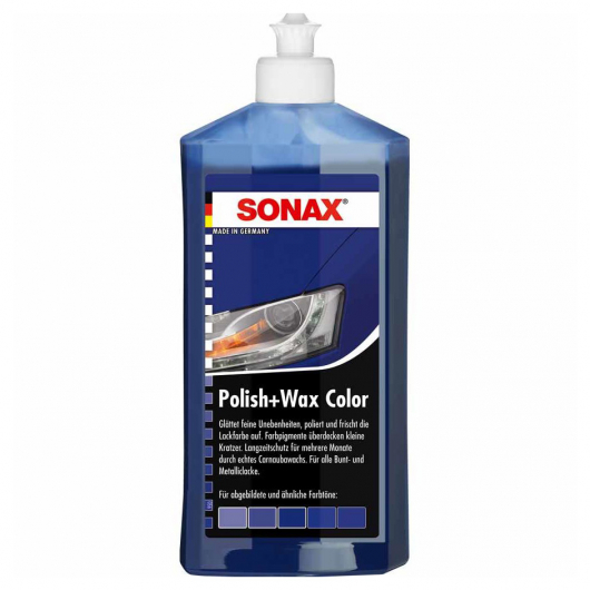 Поліроль з воском Sonax Polish&Wax Color NanoPro Синій - интернет-магазин tricolor.com.ua