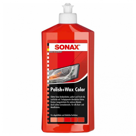 Поліроль з воском Sonax Polish&Wax Color NanoPro Червоний - интернет-магазин tricolor.com.ua