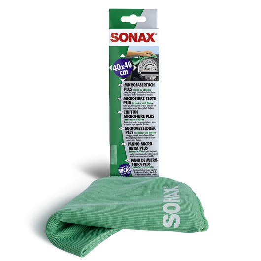 Серветка з мікрофібри Sonax Зелена Для скла та салону 416500 40х40 см