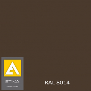 Краска порошковая полиэфирная Etika Elektro Коричневая RAL 8014 текстура