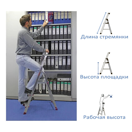 Драбина одностороння Krause Corda 3 сходинки 000712 - изображение 2 - интернет-магазин tricolor.com.ua