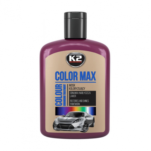 Поліроль восковий відтіняючий K2 Color Max Burgundy 200 мл