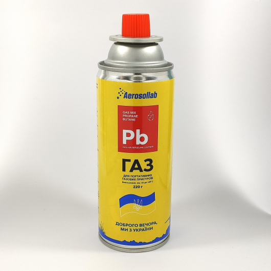 Газ для портативних газових пристроїв у аэрозолі Aerosollab пропан70+бутан30 (10 шт.) - интернет-магазин tricolor.com.ua