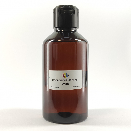 Ізопропіловий спирт 99,8% Tricolor (коричневий флакон, чорна кришка фліп-топ) 200 мл. 1 шт. - интернет-магазин tricolor.com.ua
