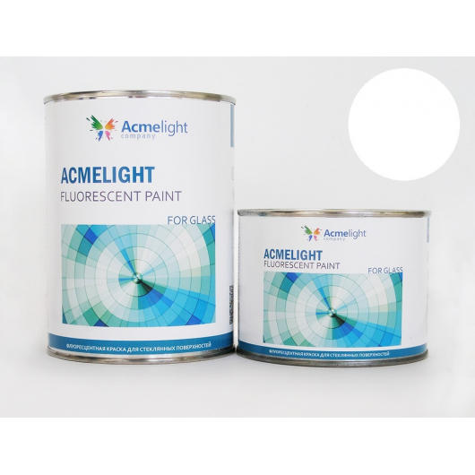 Краска флуоресцентная AcmeLight для стекла (2К) белая