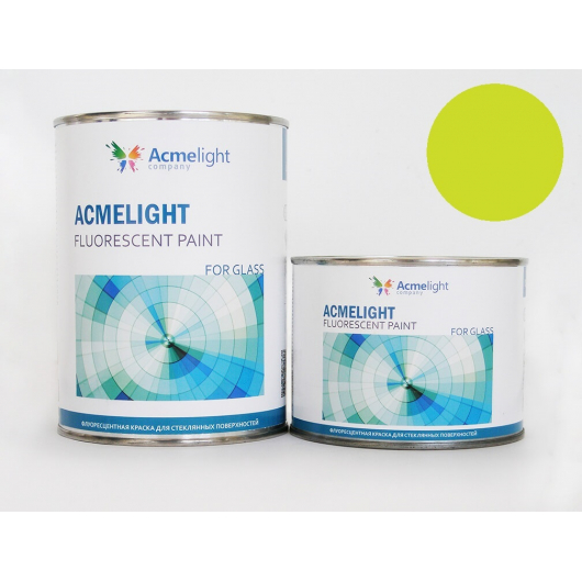 Краска флуоресцентная AcmeLight для стекла (2К) желтая