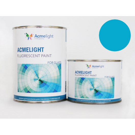 Краска флуоресцентная AcmeLight для стекла (2К) голубая