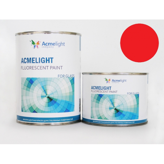 Краска флуоресцентная AcmeLight для стекла (2К) красная