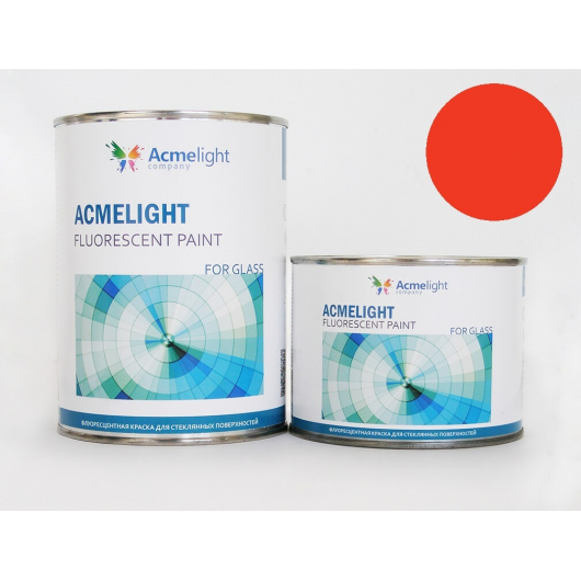 Краска флуоресцентная AcmeLight для стекла (2К) оранжевая