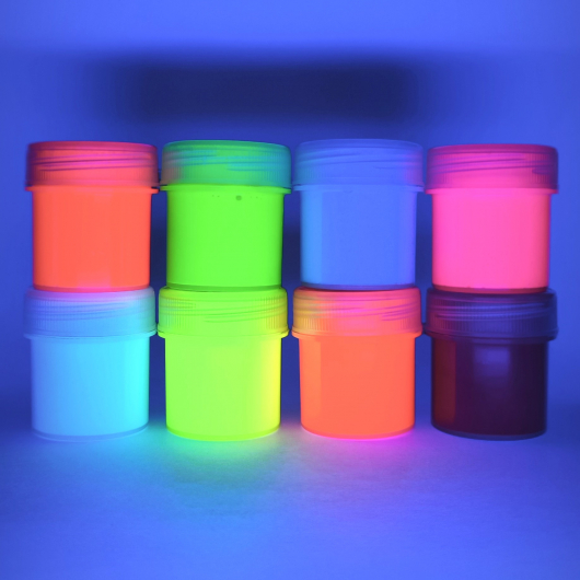 Набор флуоресцентных красок Tricolor для туризма 24 г. * 8 шт. с 2 кисточками - изображение 2 - интернет-магазин tricolor.com.ua