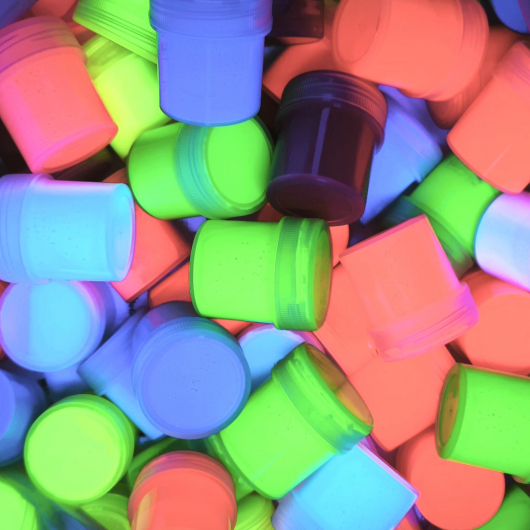 Набор флуоресцентных красок Tricolor для интерьера 24 г. * 8 шт. с 2 кисточками - изображение 6 - интернет-магазин tricolor.com.ua