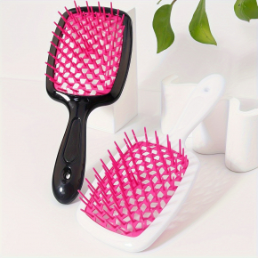 Гребінець Superbrush антистатичний пластиковий Soft Moments чорна з рожевим