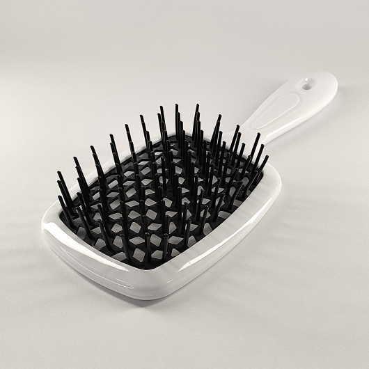 Гребінець Superbrush антистатичний пластиковий Soft Moments біла з чорним - интернет-магазин tricolor.com.ua