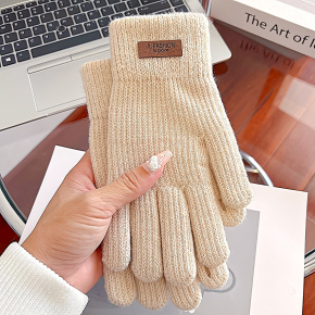 Перчатки женские вязанные Soft Moments Fashion c открытыми кончиками пальцев бежевые (размер M) - изображение 2 - интернет-магазин tricolor.com.ua