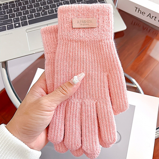 Перчатки женские вязанные Soft Moments Fashion c открытыми кончиками пальцев розовые (размер M) - изображение 2 - интернет-магазин tricolor.com.ua