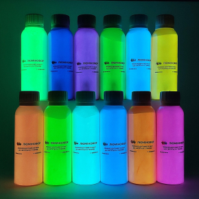 Набір люмінесцентних пігментів (люмінофор) Tricolor Monster Pack для творчості 12 шт * 100 г (1 набір) - изображение 3 - интернет-магазин tricolor.com.ua