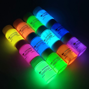 Набор люминесцентных пигментов (люминофор) Tricolor Mini Pack для краски 12 шт * 30 г (1 набор) - интернет-магазин tricolor.com.ua
