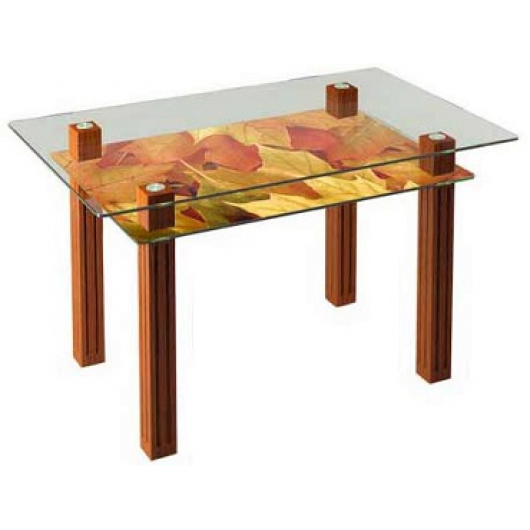 Стеклянный обеденный стол SW6 1200*700 верх:прозрачный низ:покраска