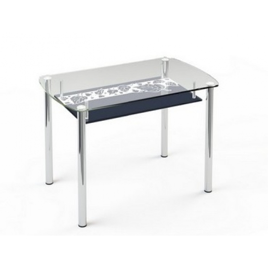 Стеклянный обеденный стол S7 1200*750 верх:прозрачный низ:покраска
