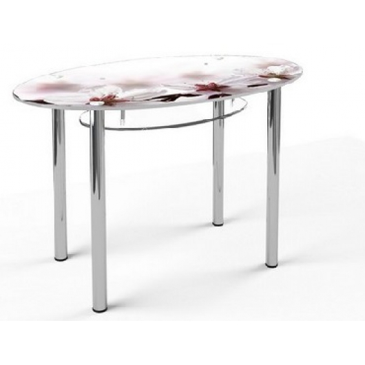 Стеклянный обеденный стол O1 1200*700 верх:покраска низ:прозрачный