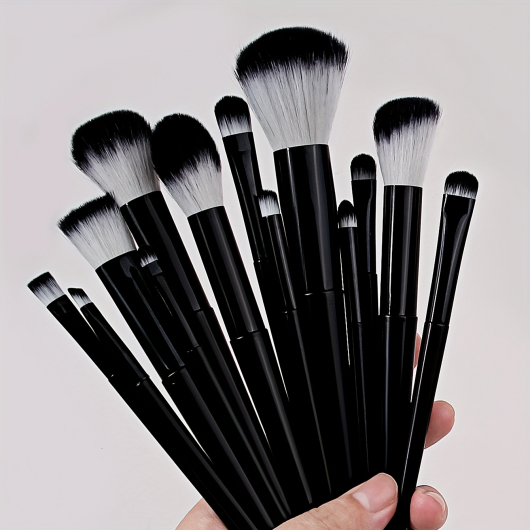 Професійний набір із 13 пензлів для макіяжу Soft Moments чорний з білим