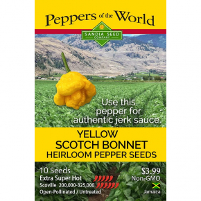 Насіння гострого перцю Scotch Bonnet Yellow (Шотландський капелюх жовтий) 325000, 2023 р. - интернет-магазин tricolor.com.ua